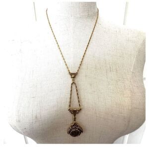 Goldette goldtone  Napoleon flip pendant necklace